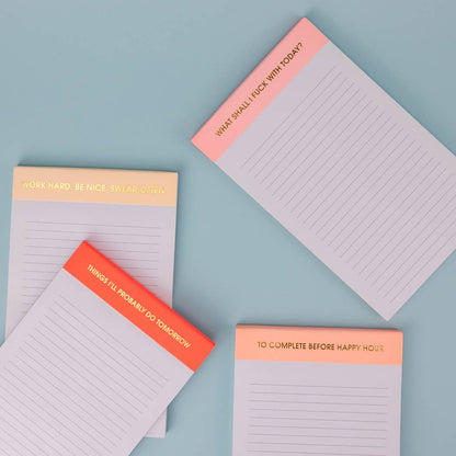 Things I'll Probably Do Tomorrow - Lined Notepad - Neon Orange - 65 perforated pages - 5x8