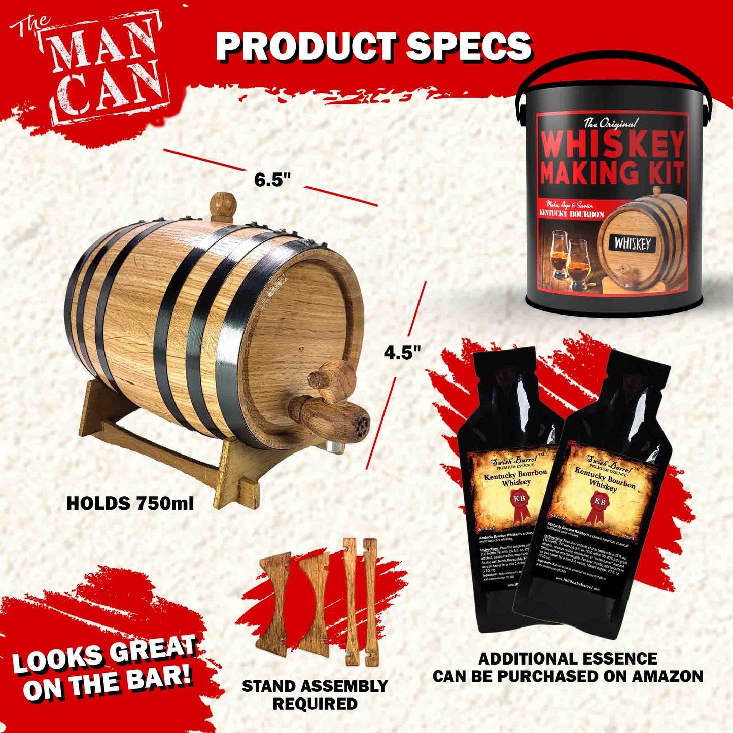 ThousandOaksBarrelCo. - Whiskey Making Kit | Ultimate DIY Gift for Men | Oak Barrel
