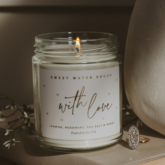With Love 9 oz Soy Candle - Valentine's Day Gifts