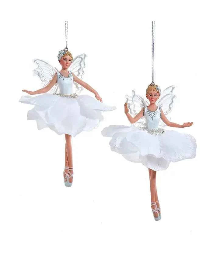 6" White/Silver Fairy Ballerina Ornament 2 Assorted