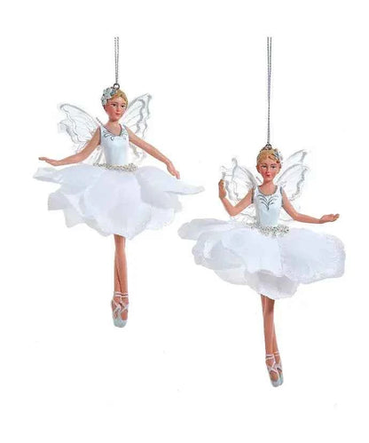 6" White/Silver Fairy Ballerina Ornament 2 Assorted
