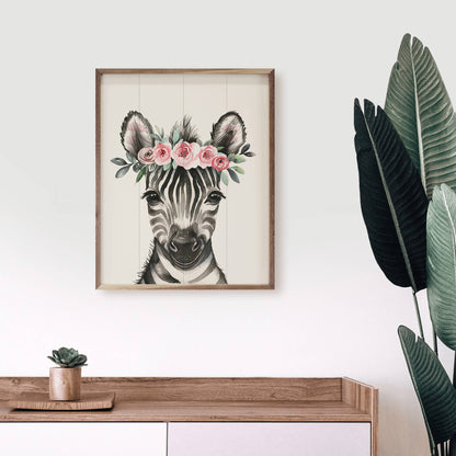 Nursery Floral Zebra