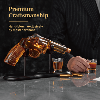 CRAFTGEN - Gun Whiskey Decanter Set - Gifts for Men Husband Dad
