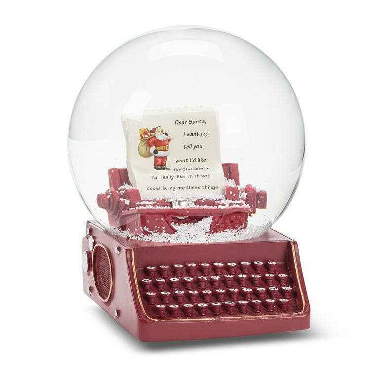 Medium Letter & Typewriter Snow Globe