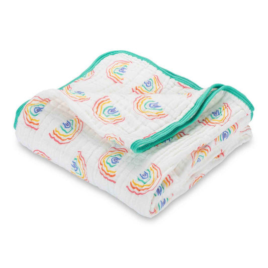 LollyBanks - Somewhere Over The Rainbow Baby Toddler Muslin Quilt