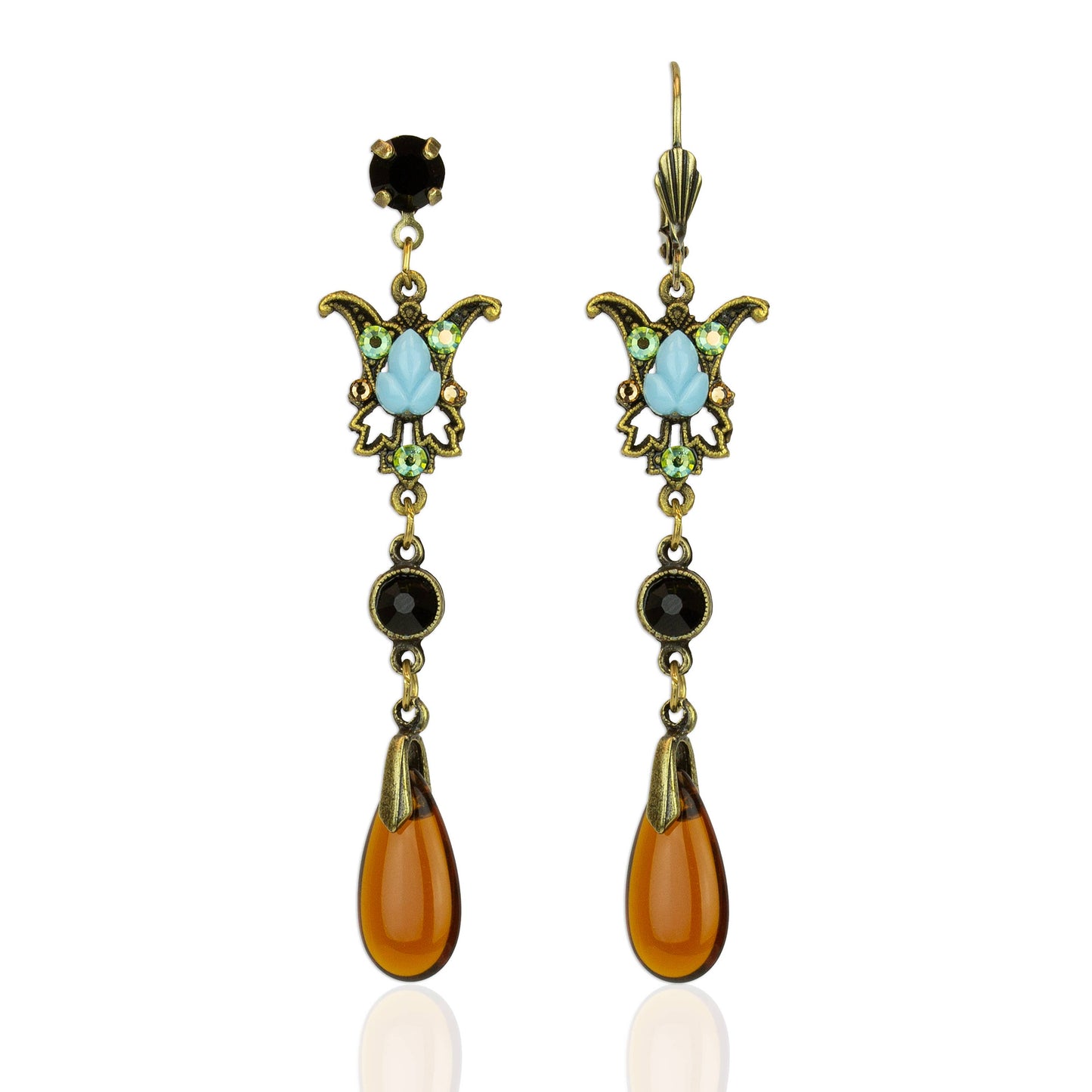 Enchanted Garden Multicolored Crystal Drop Earrings