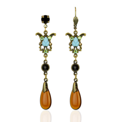 Enchanted Garden Multicolored Crystal Drop Earrings
