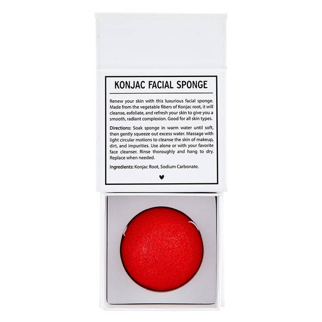 Red Konjac Facial Sponge Book Box