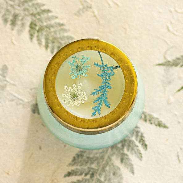 Petite Watercolor Pressed Floral Candle - Pacific Coast