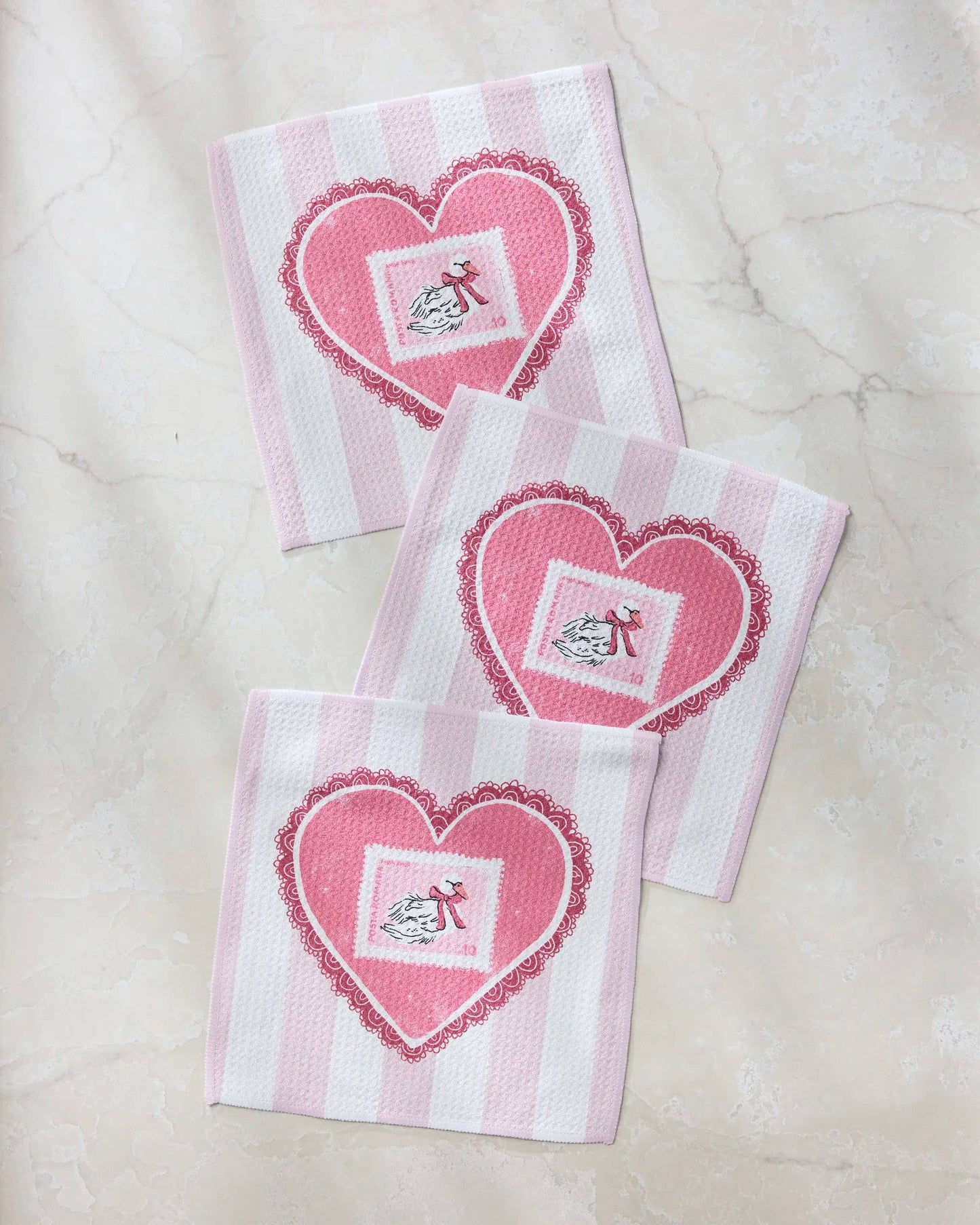 Geometry - Love and Swans Dishcloth Set