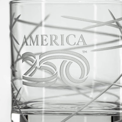 America250™ Longitude 10oz On the Rocks Whiskey Glass Set of 2