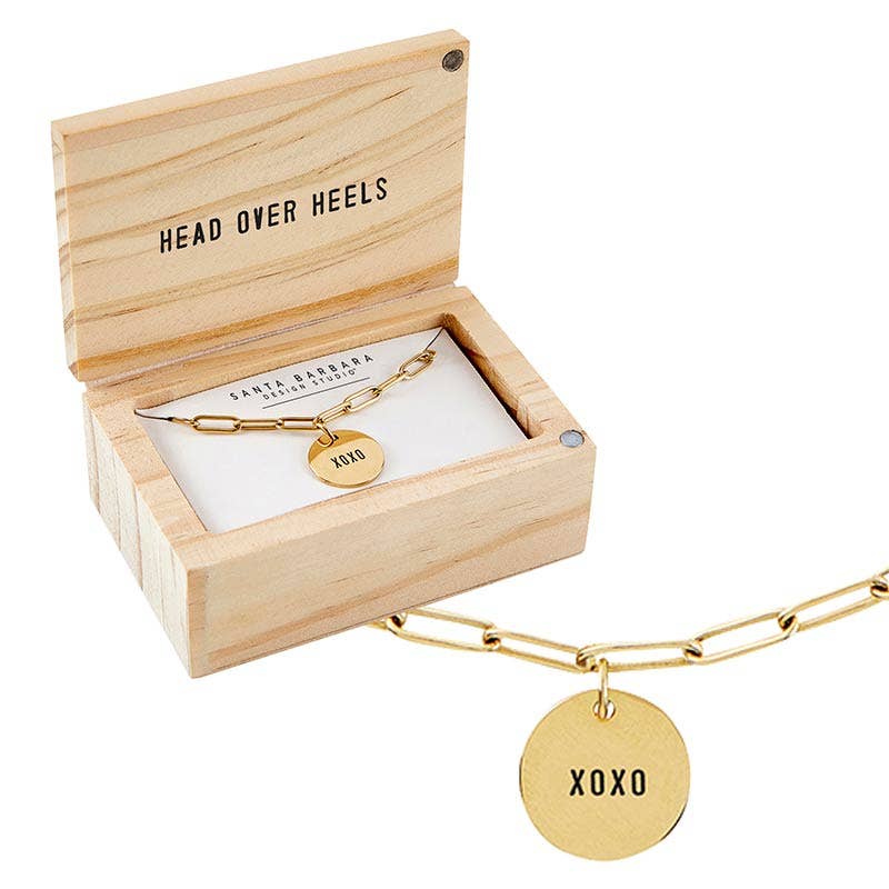 Santa Barbara Design Studio by Creative Brands - Link Chain Charm Necklace - XOXO