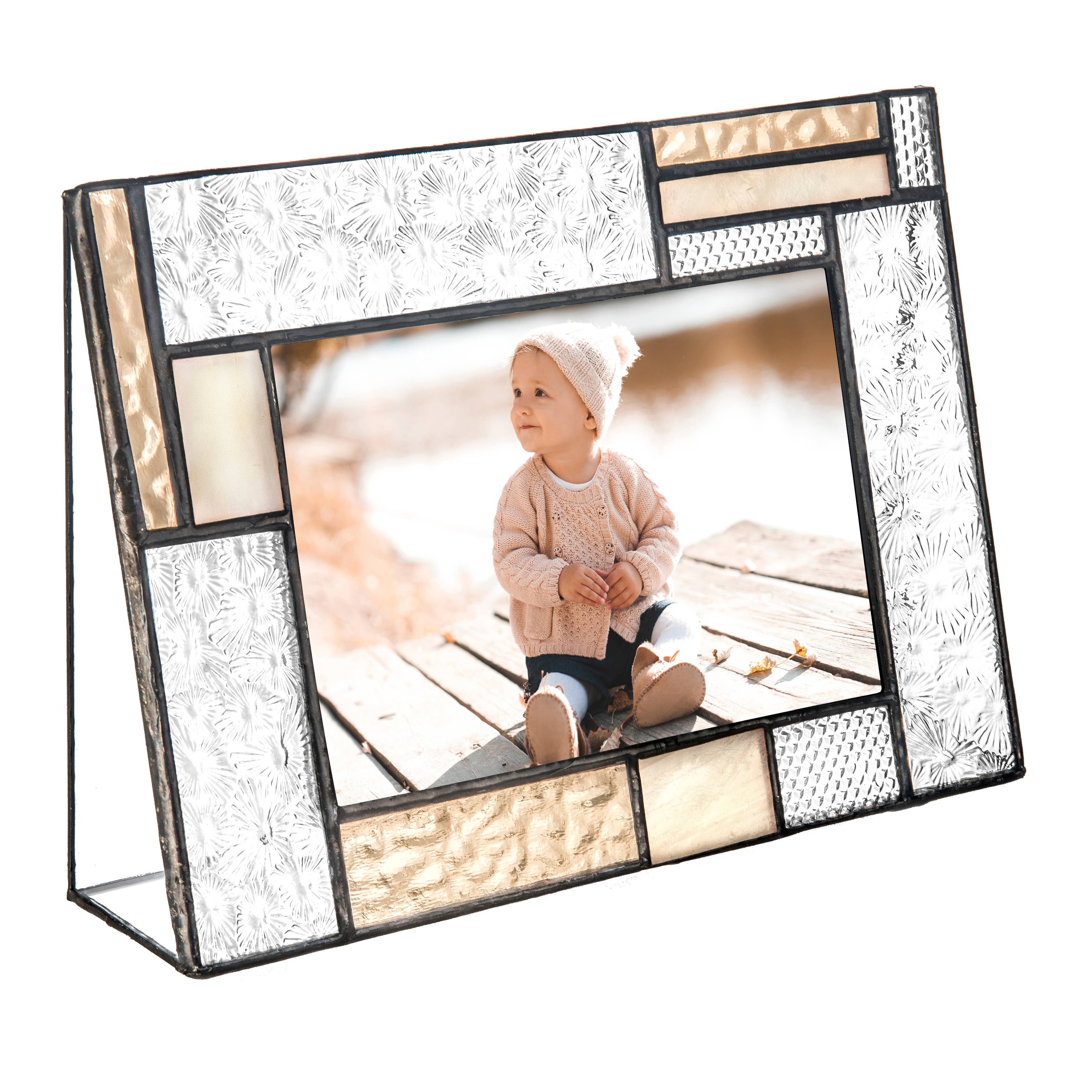 Peach & Ivory Stained Glass Picture Photo Frame - Thumbnail 4