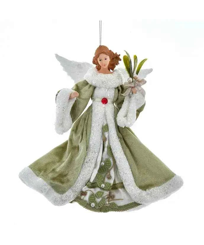 10" Mistletoe Kisses Flying Angl Ornament