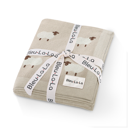 Receiving Swaddle Baby Blanket - Sheep: Taupe