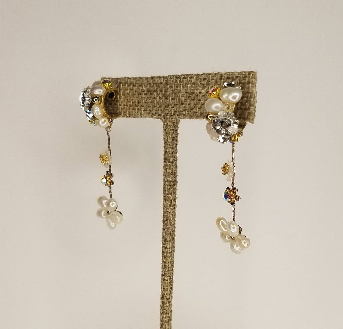 Handmade Flower Decor Drop Earrings