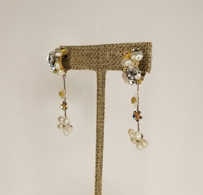 Handmade Flower Decor Drop Earrings