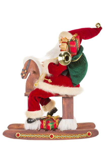 NEW-Crimson Rocking Horse Santa