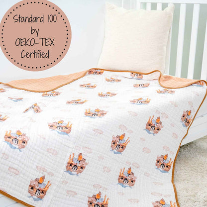 LollyBanks - Noah's Ark Baby Toddler Muslin Blanket