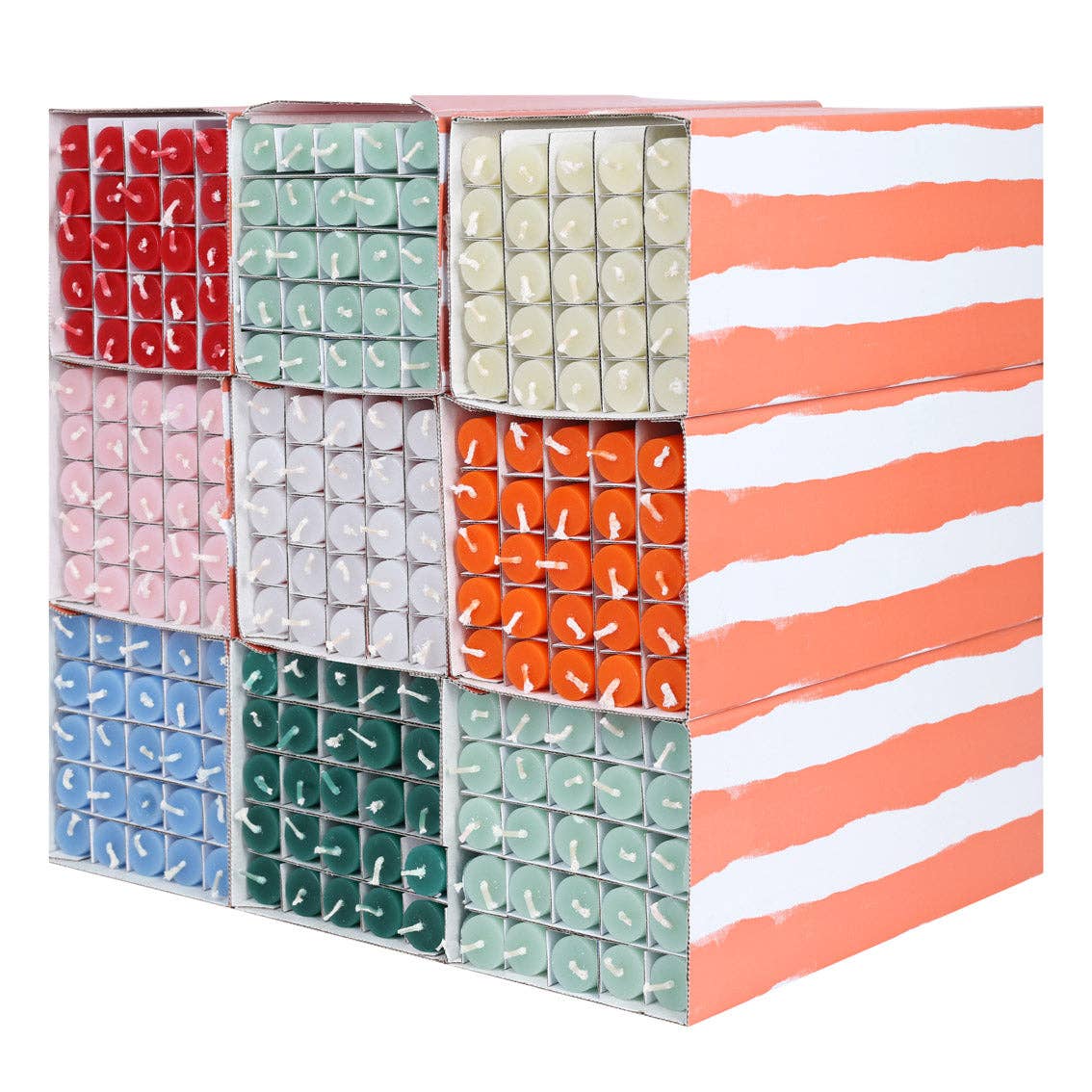 Red & White Stripe Candles