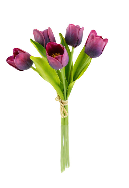 Pack of 5-stems Real Touch medium open tulip