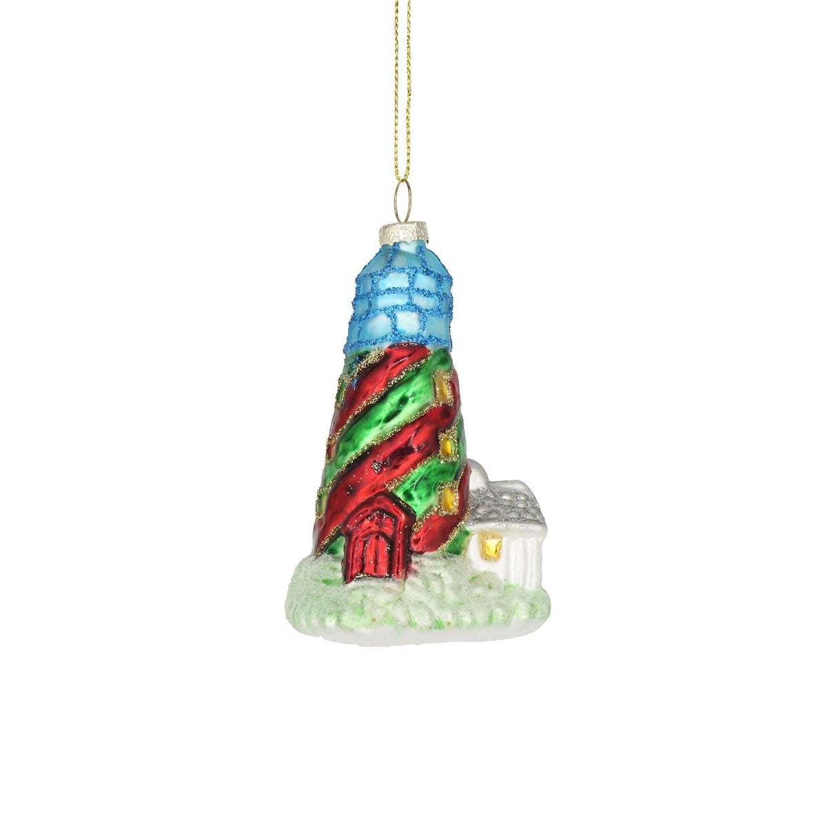SALE Blue Lighthouse Christmas Ornaments Retro Handmade