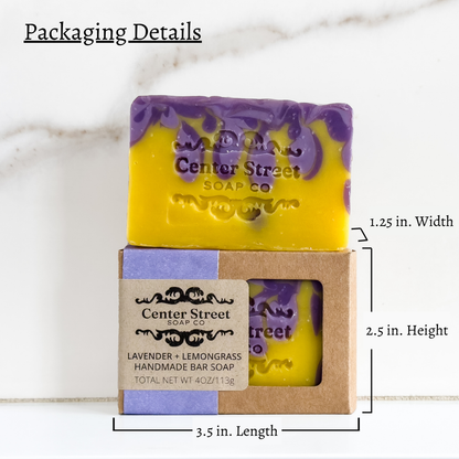 Lavender and Lemongrass Vegan Handmade Bar Soap - 4oz