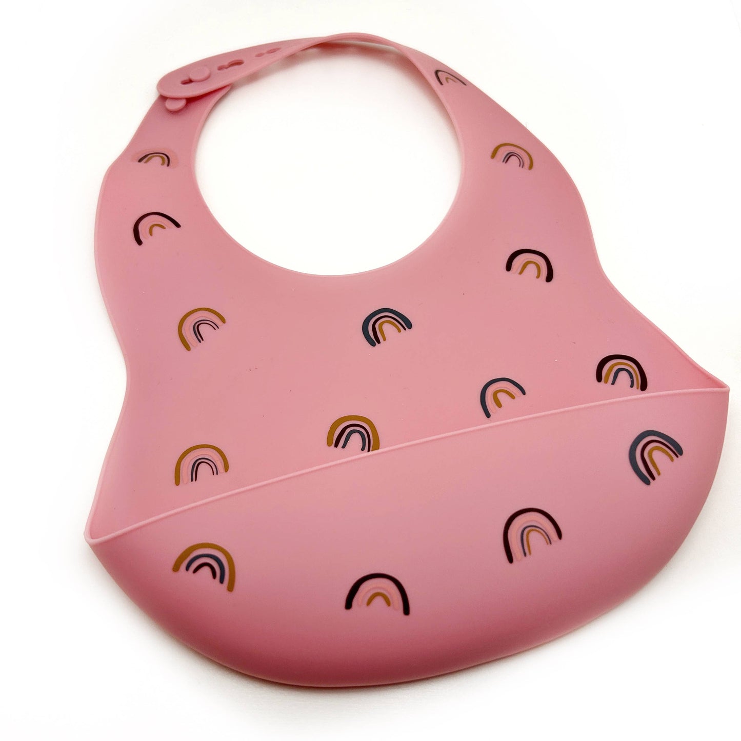 Rainbow Silicone Bucket Bib - Rose