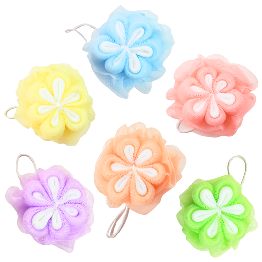Flower Loofah | Bright Colored Flower Bath & Shower Pouf