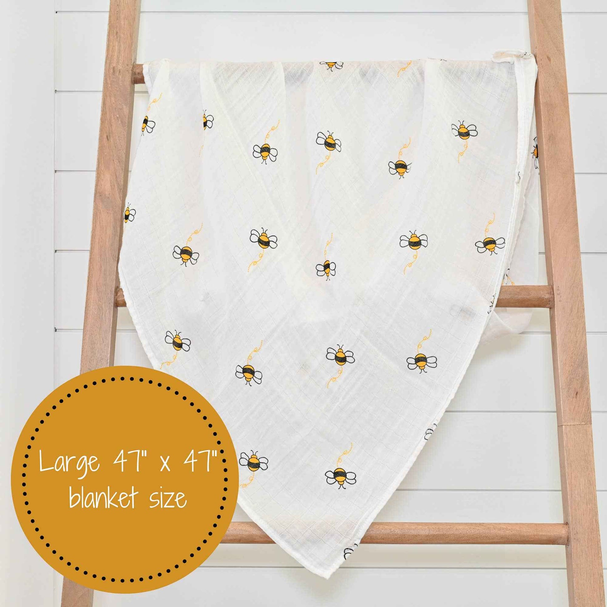 LollyBanks - Bee-utiful Baby Muslin Swaddle Blanket