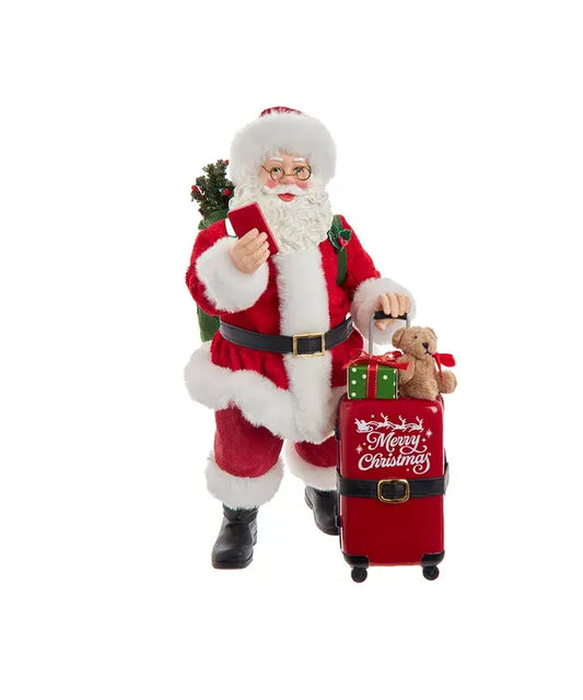 Kurt S. Adler, Inc. - 10.5" F/Mache Santa W/Red Luggage 2P