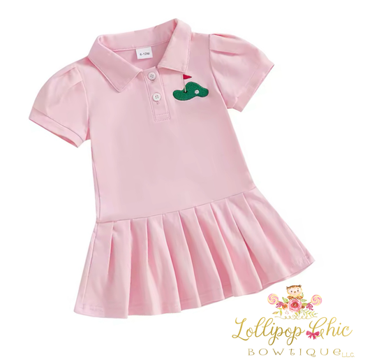Toddler and Baby Girl Golf Pleated Dress : 6-12M