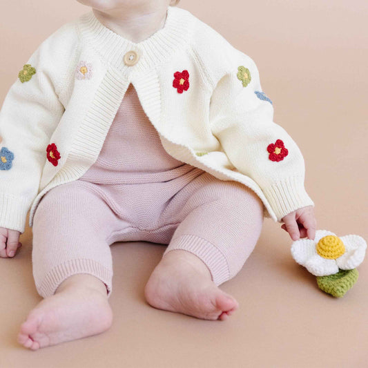 Cotton Flower Cardigan Color Baby Sweaters Clothing: 0-6m