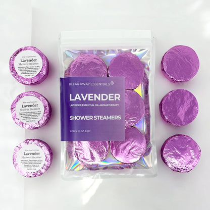Relax Away Essentials - Lavender Shower Steamers 6 Pack - Made in USA
