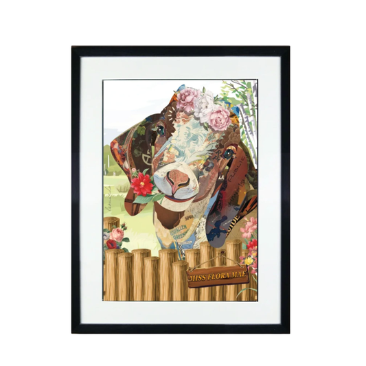 3D Collage Art | Miss Flora Mae (32"x24")