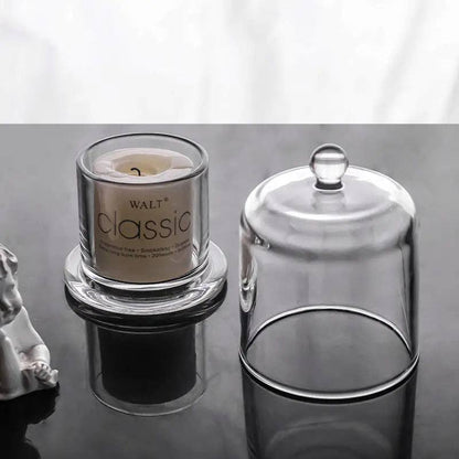 Glass Candle Holder With Glass Cover