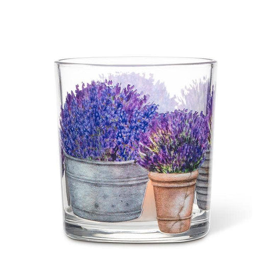 Baskets of Lavender Votive-3"H