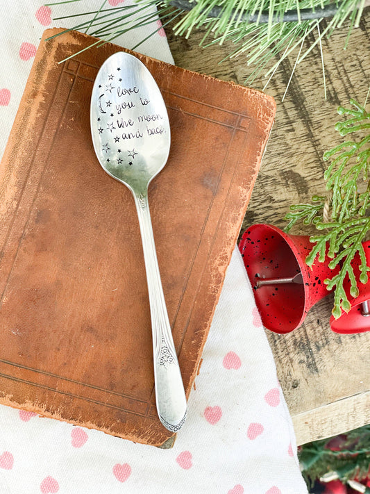 Love You To The Moon And Back Vintage Stamped Spoon