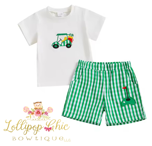 Baby and Toddler Boy Embroidered Preppy Golf Shorts Set: 18-24