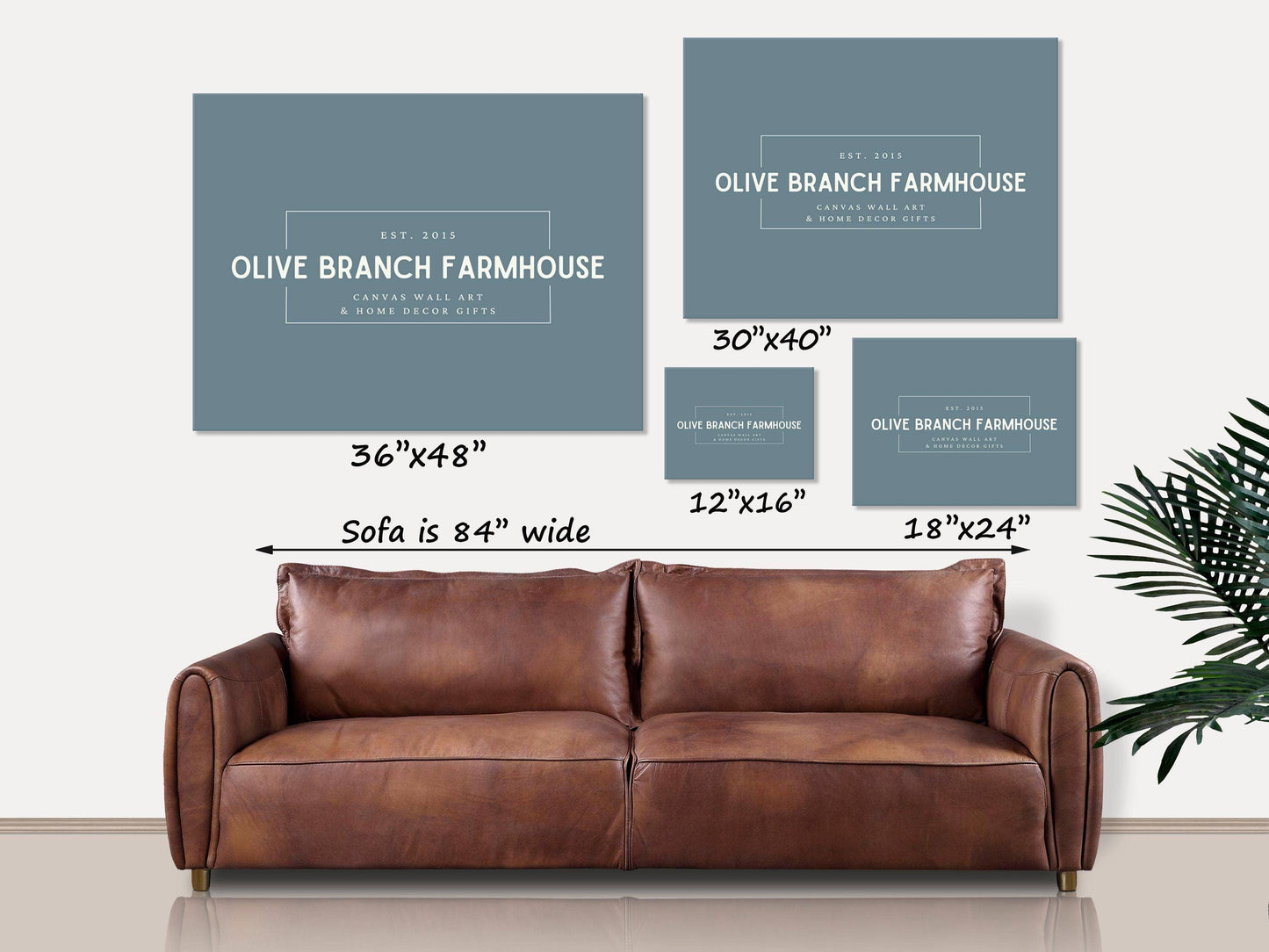 Olive Branch Farmhouse - Christian Lighthouse Canvas Art with John 8:12 Verse