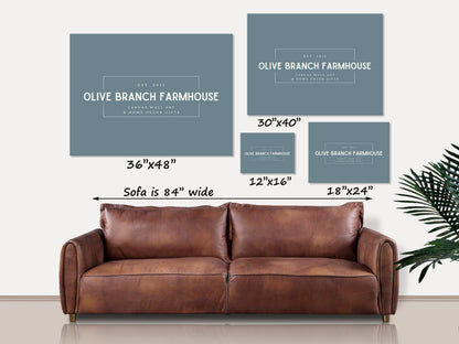 Olive Branch Farmhouse - Christian Lighthouse Canvas Art with John 8:12 Verse