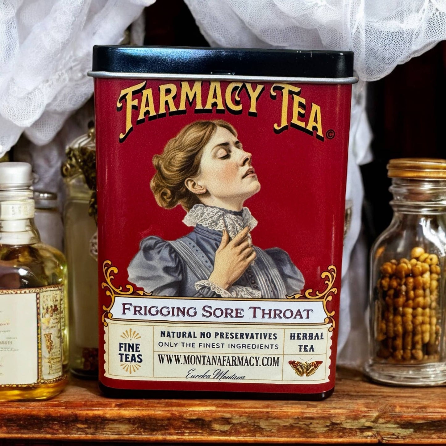 Frigging Throat Tea Soothing Tasty Tea Tin pocket/ travel