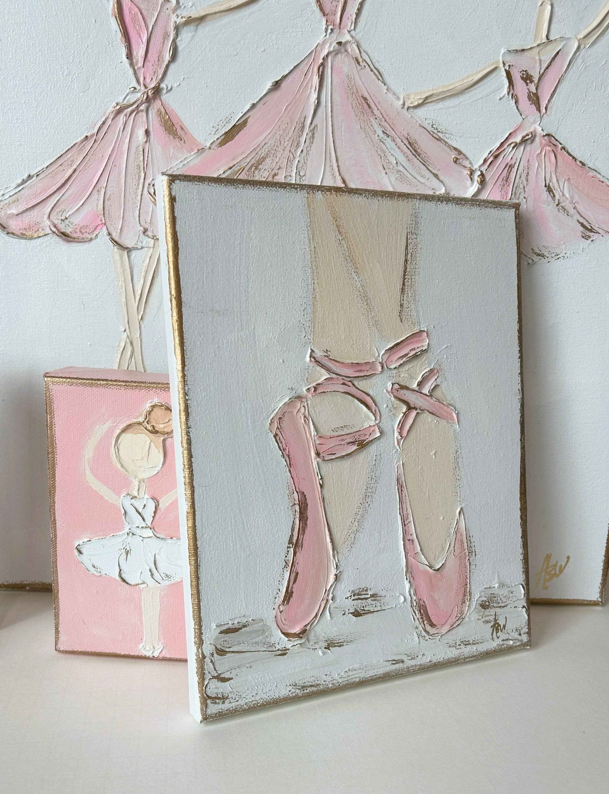 Ballet slippers canvas paint textured recital dance ballet: Light skin
