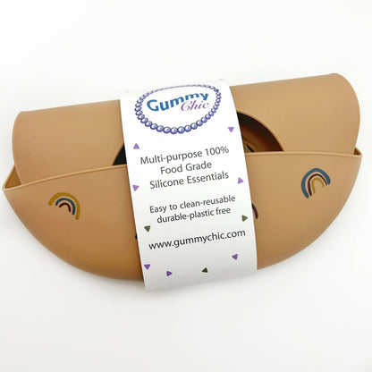 Rainbow Silicone Bucket Bib - Rose