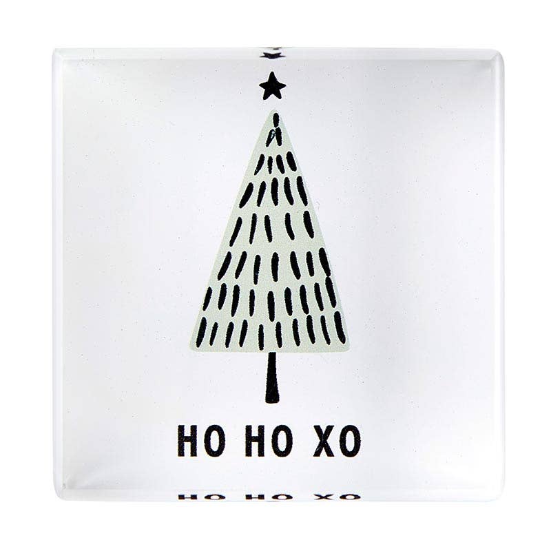 2" Ho Ho XO Sq Lucite Block