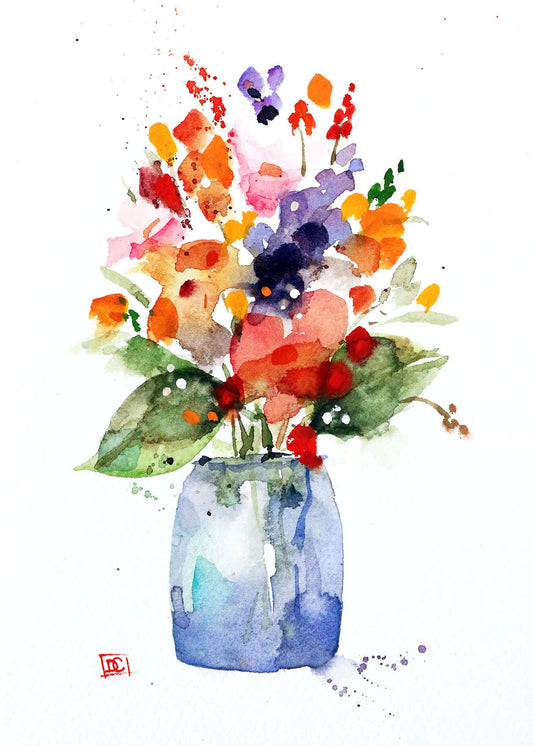 5 x 7" Greeting Card  'FLOWER VASE'