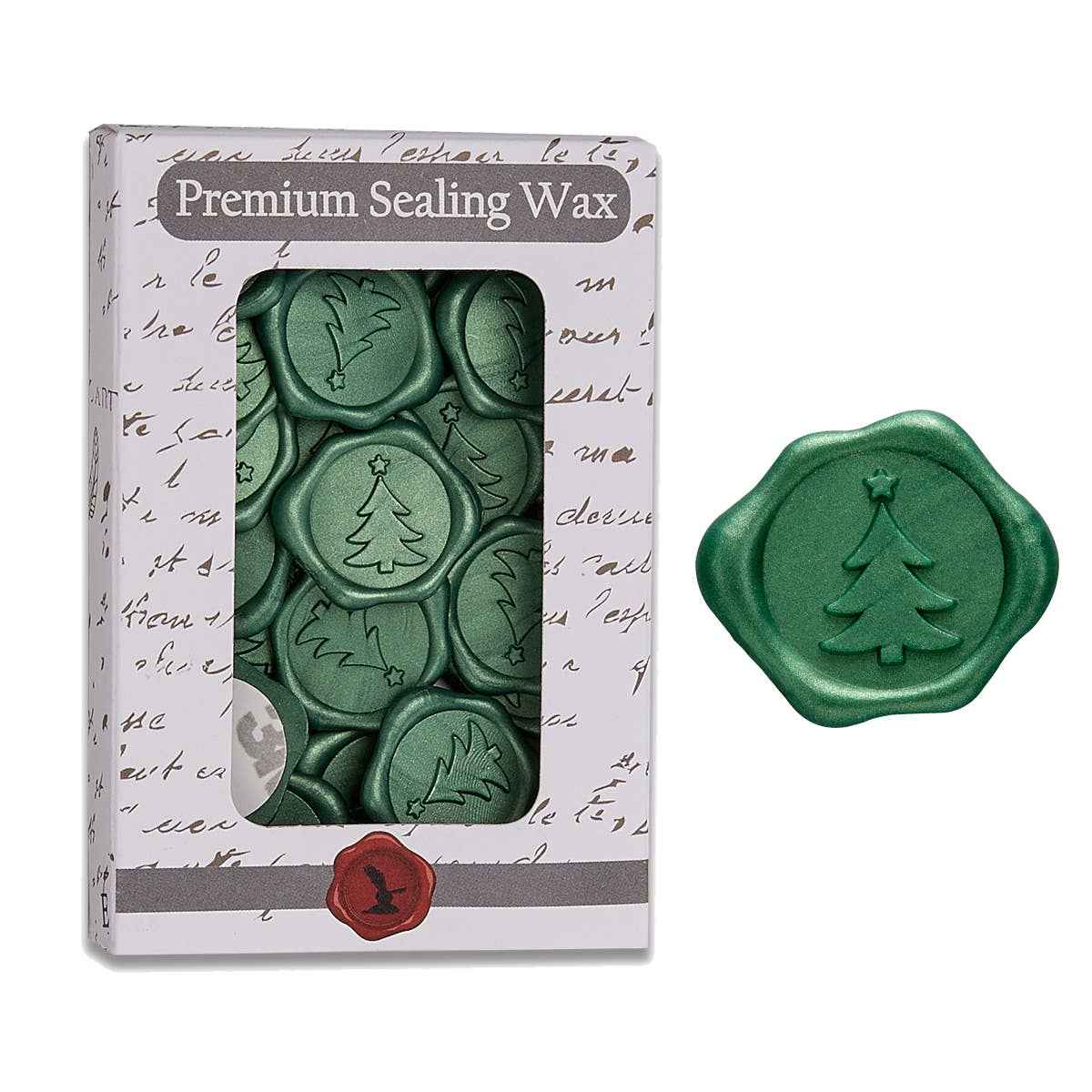 Christmas Tree Adhesive Wax Seal Stickers 1 1/4" - 25 Pk