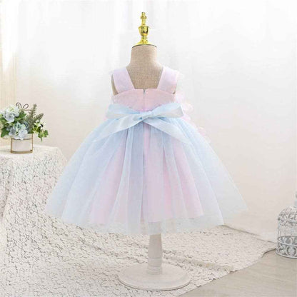 A-Line Tulle Flower Girl Dress with Square Neck and Floral Embellishments: Light Pink / 5-6 Years (130cm)