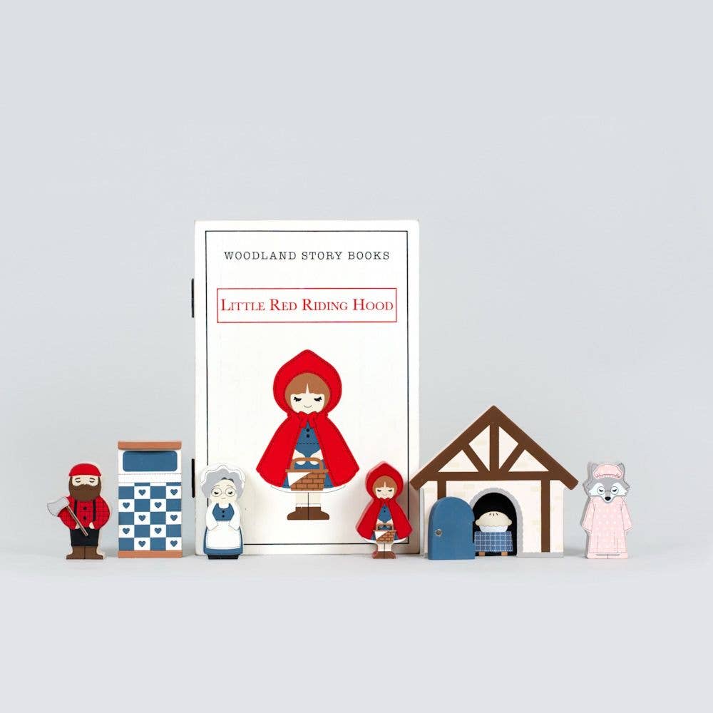 Set de regalo de cuentos infantiles del bosque 7 piezas (CAPERUCITA ROJA)