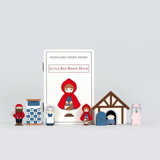 Set de regalo de cuentos infantiles del bosque 7 piezas (CAPERUCITA ROJA)